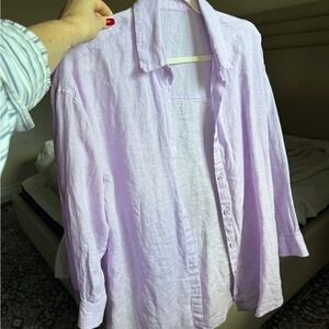 Light Purple 100% Linen Shirt